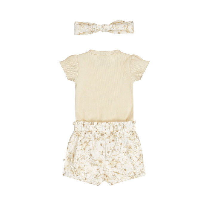 Dirkje 3 pc set Off-white, Body ss, Shorts, Headband