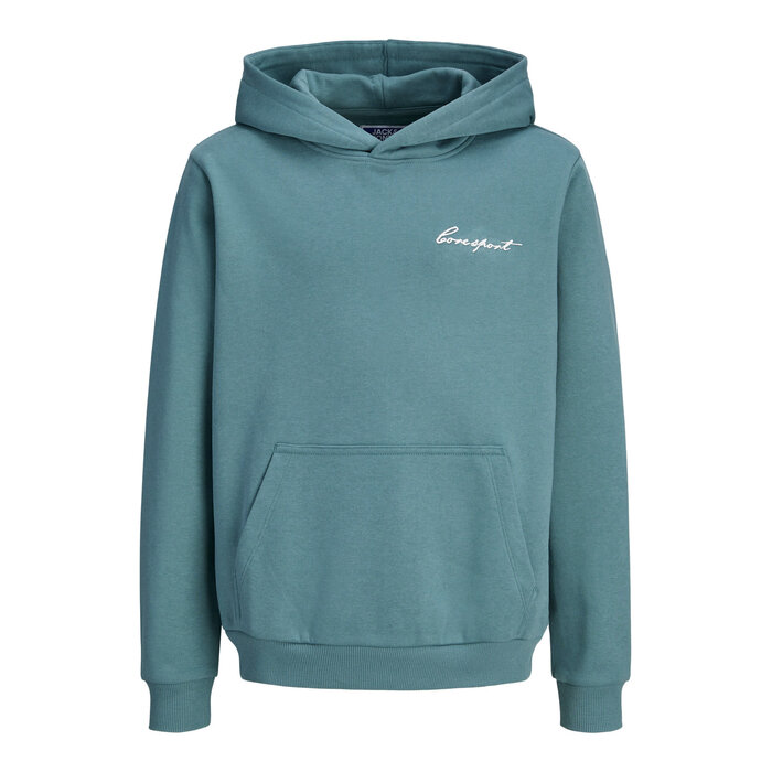 Jack & Jones JCODUST SCRIPT SWEAT HOOD SA26 MNI Turquoise