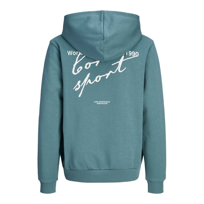 Jack & Jones JCODUST SCRIPT SWEAT HOOD SA26 MNI Turquoise