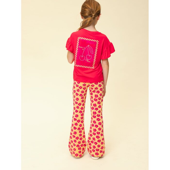 Looxs Little T-shirt SS ruffles poppy red