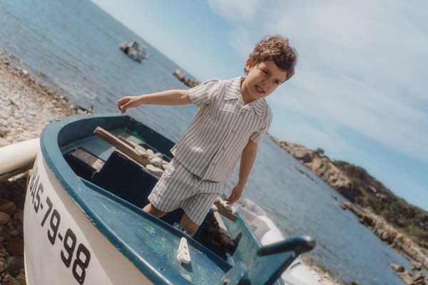 Little Dutch Blouse korte mouw Multi Stripe