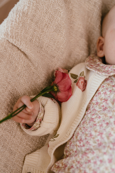 A Tiny Story baby cardigan Ecru