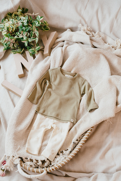 A Tiny Story baby t-shirt long sleeve Moss TIN26129633