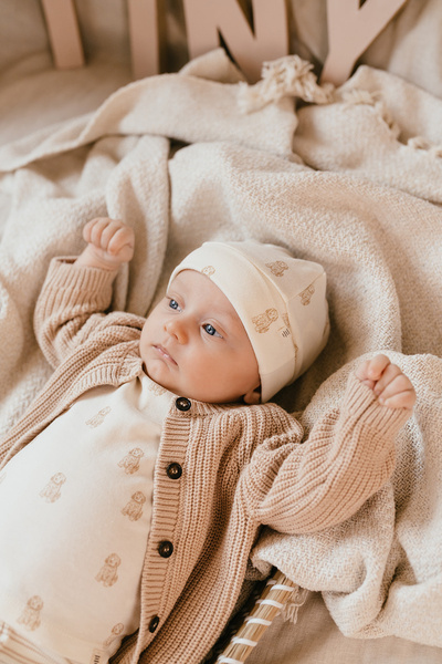 A Tiny Story baby cardigan Nougat