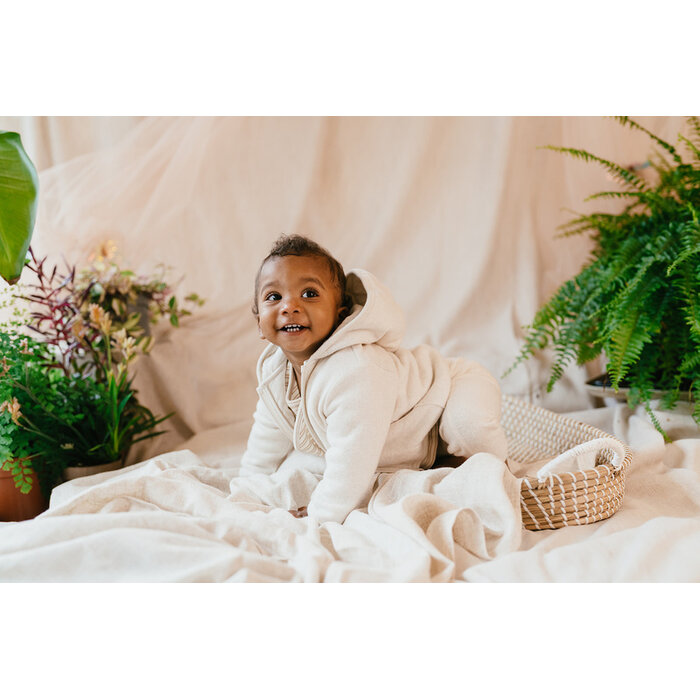 A Tiny Story baby jacket ecru melange