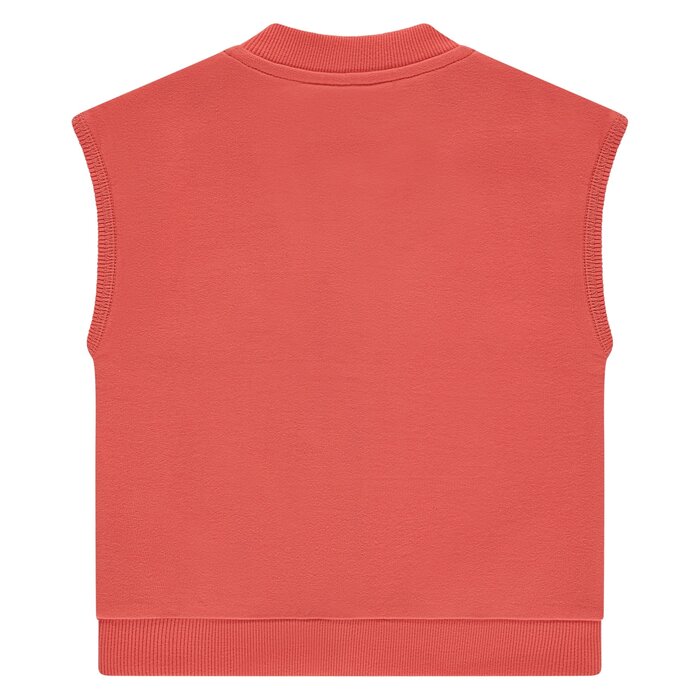 Stains & Stories boys sleeveless sweat cardigan Grapefruit