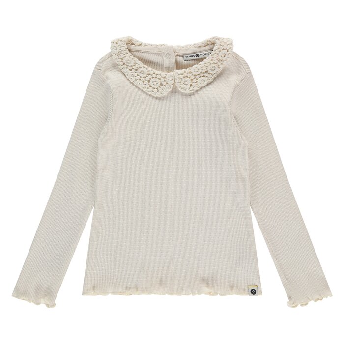 Stains & Stories girls t-shirt long sleeve Ivory