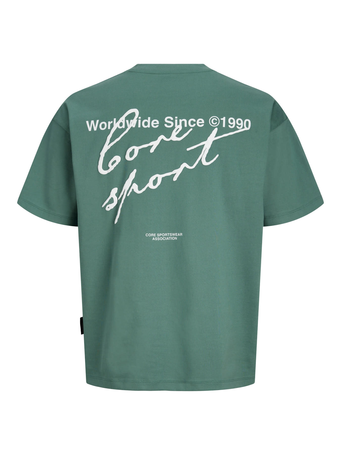 Jack & Jones JCODUST SCRIPT BACK TEE SS MNI Turquoise
