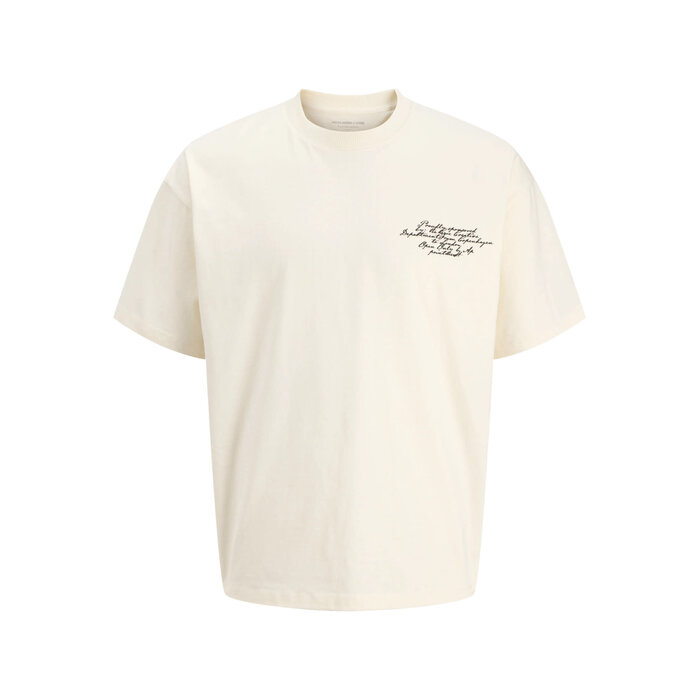 Jack & Jones JCODUST SCRIPT BACK TEE SS MNI Sweet Corn