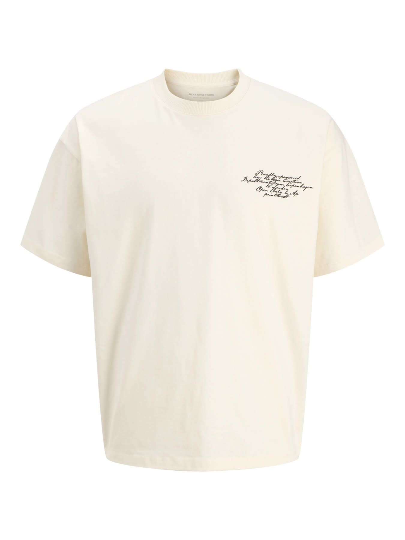 Jack & Jones JCODUST SCRIPT BACK TEE SS MNI Sweet Corn
