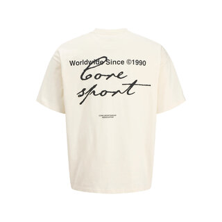Jack & Jones JCODUST SCRIPT BACK TEE SS MNI Sweet Corn