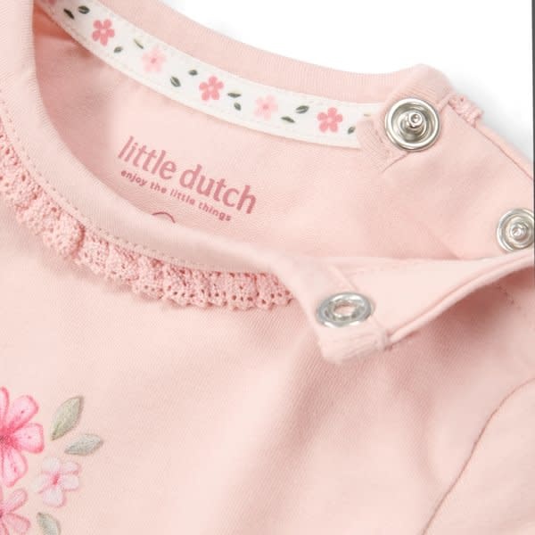 Little Dutch Romper korte mouw roze Blossom