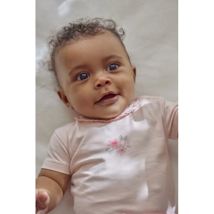 Little Dutch Romper korte mouw roze Blossom