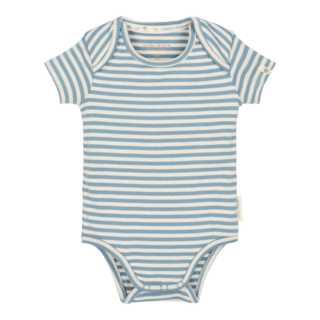 Little Dutch Romper korte mouw blauw Stone Blue stripe