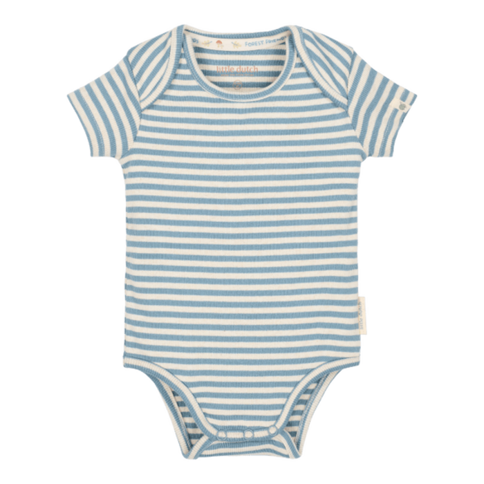 Little Dutch Romper korte mouw blauw Stone Blue stripe