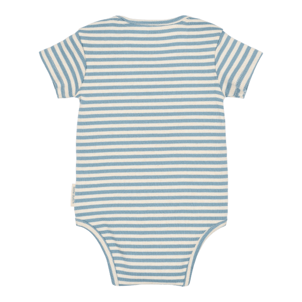 Little Dutch Romper korte mouw blauw Stone Blue stripe
