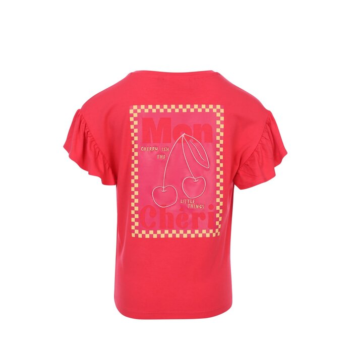 Looxs Little T-shirt SS ruffles poppy red