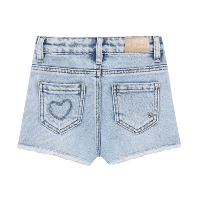 Daily7 Denim Shorts Heart Blue Denim