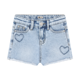 Daily7 Denim Shorts Heart Blue Denim