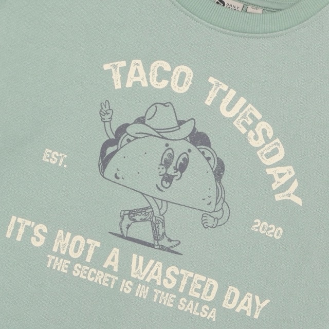 Daily7 Oversized Sweater Print Green Milieu