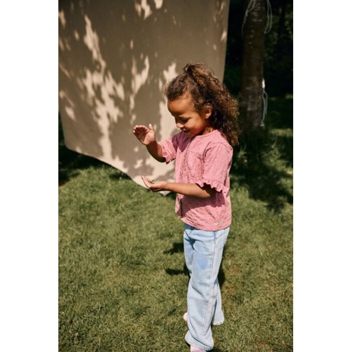 Daily7 Shirt Ruffle Broderie Heather Rose