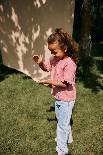 Daily7 Shirt Ruffle Broderie Heather Rose