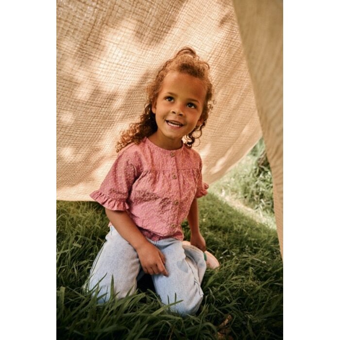 Daily7 Shirt Ruffle Broderie Heather Rose