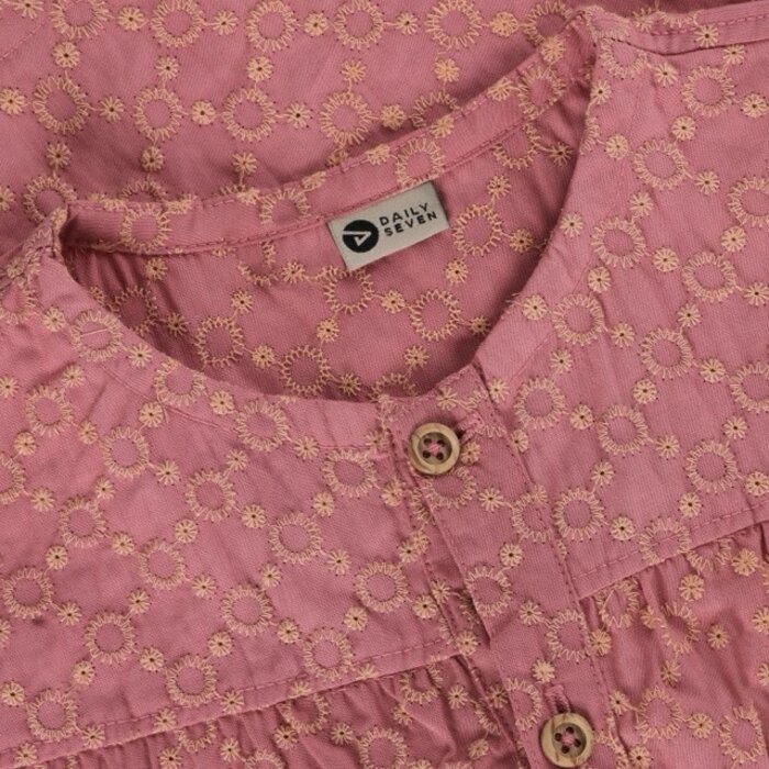 Daily7 Shirt Ruffle Broderie Heather Rose