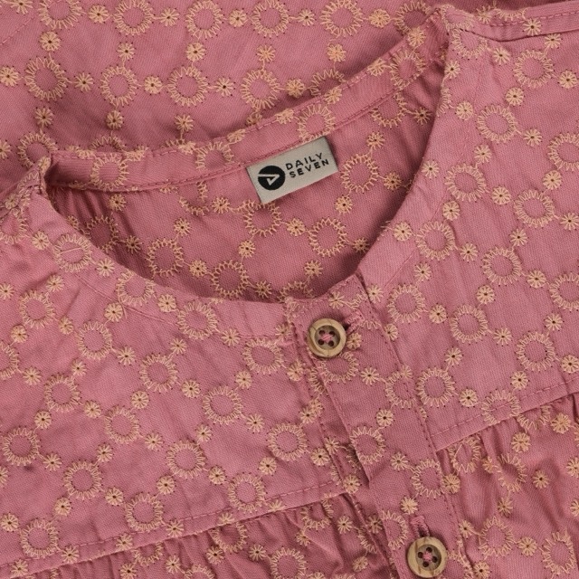 Daily7 Shirt Ruffle Broderie Heather Rose