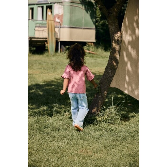 Daily7 Shirt Ruffle Broderie Heather Rose