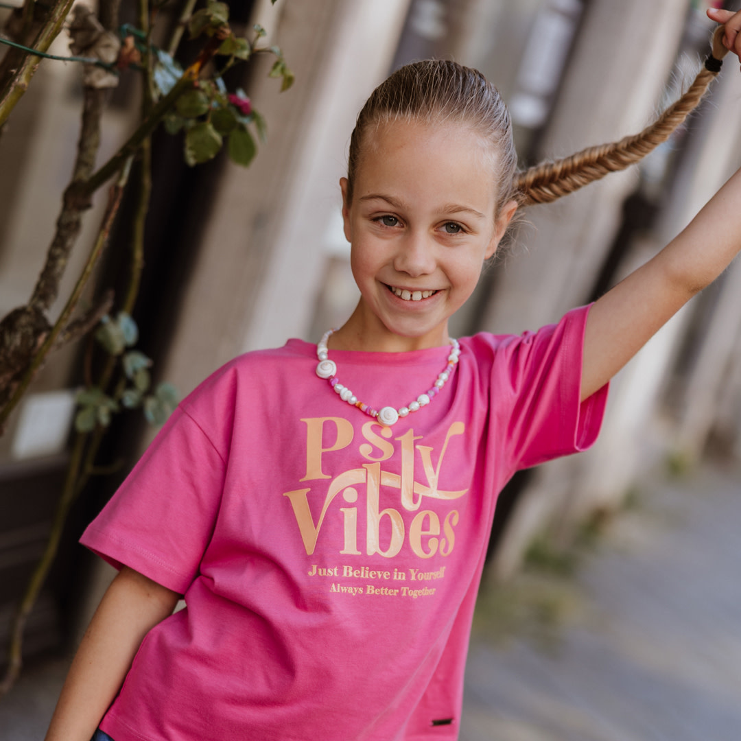 No Way Monday T-shirt, loose fit Fuchsia