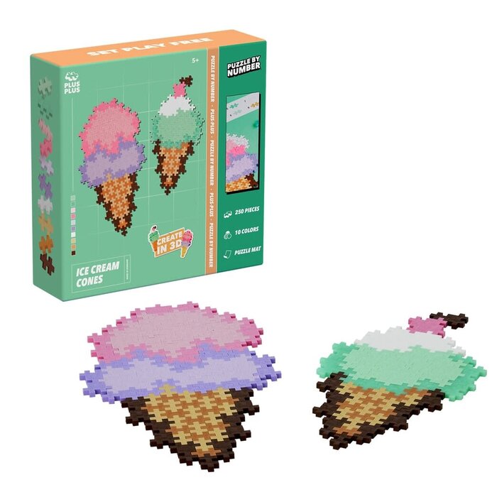 Plus-Plus Plus-Plus Puzzle By Number Ice Cream Cones 250 Pcs (4346)