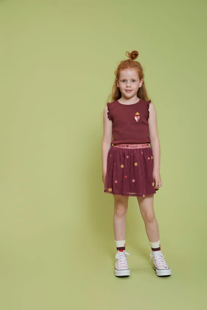 Jubel Rok tule Bordeaux - Salsa Sunset