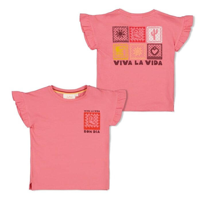 Jubel T-shirt met backprint Roze - Salsa Sunset