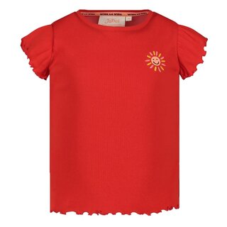 Jubel T-shirt rib Rood - Salsa Sunset