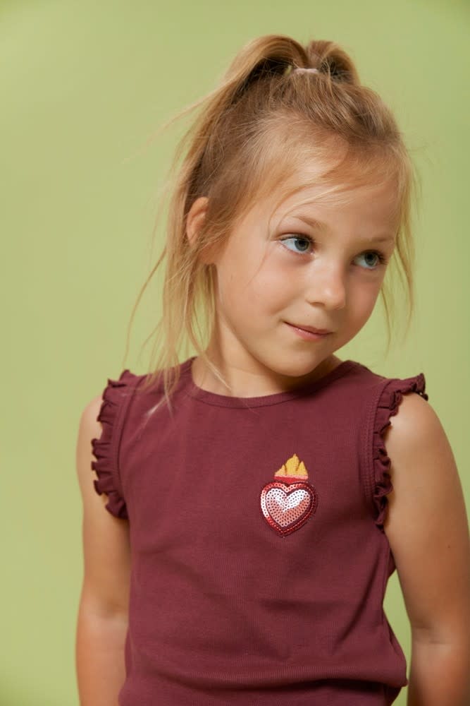 Jubel Singlet rib Bordeaux - Salsa Sunset