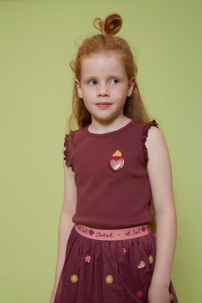 Jubel Singlet rib Bordeaux - Salsa Sunset