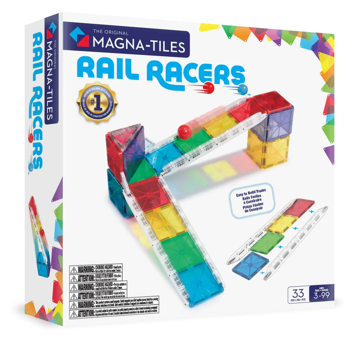 Magna-Tiles MAGNA-TILES - Rail Racers 33-Piece Set