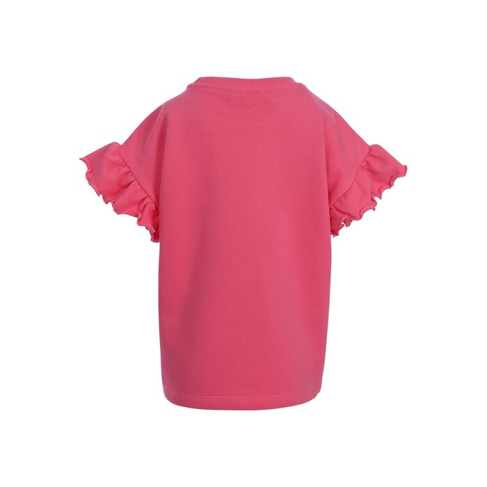Looxs Little Sweater with Ruffles SS Bubblegum