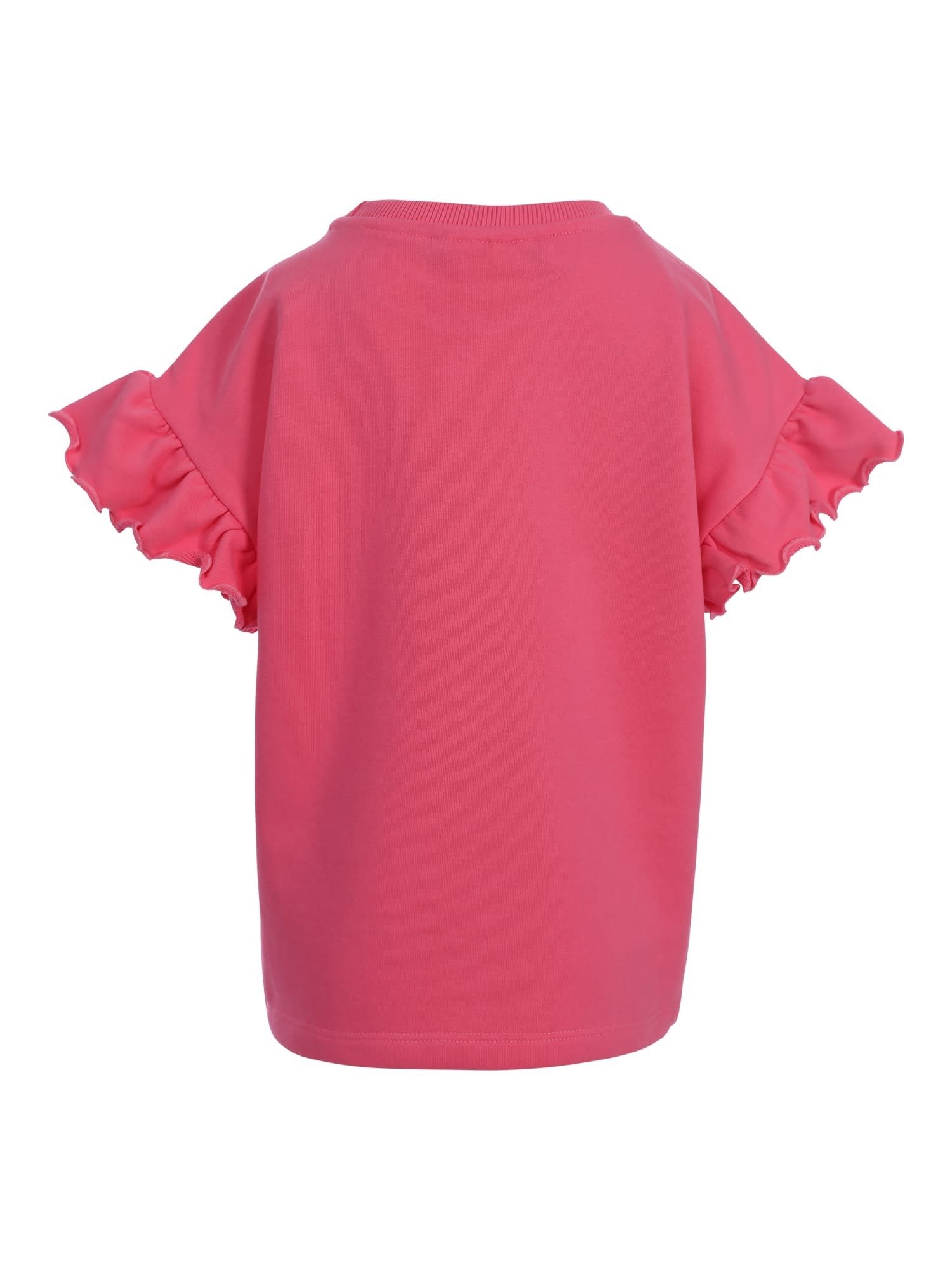 Looxs Little Sweater with Ruffles SS Bubblegum