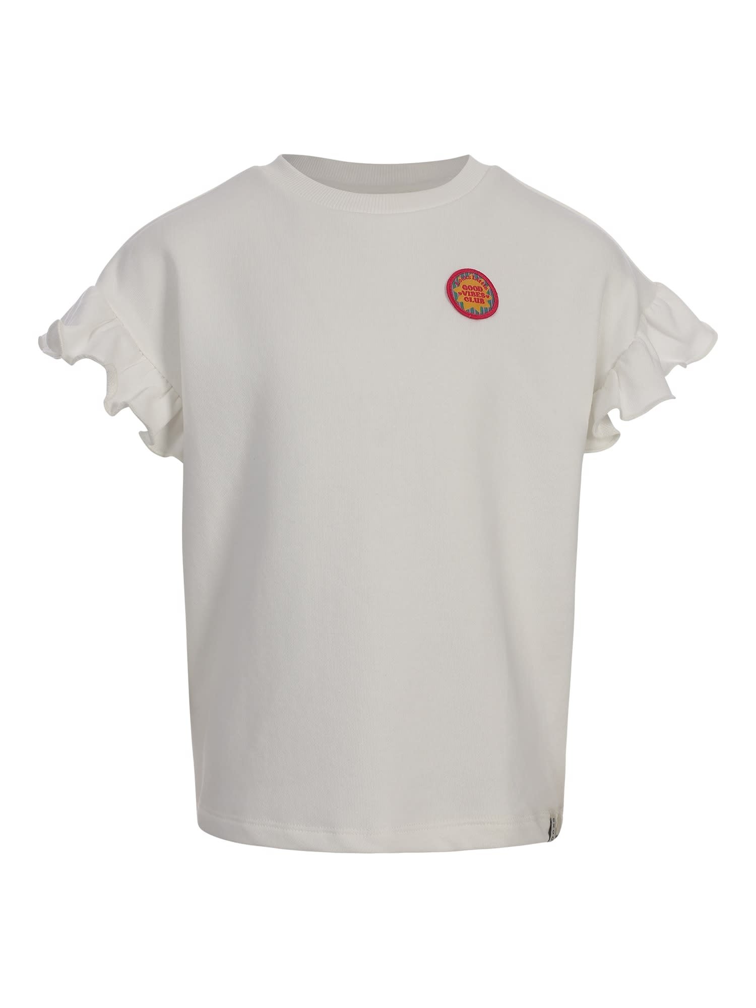 Looxs Little Sweater with Ruffles SS Soft white