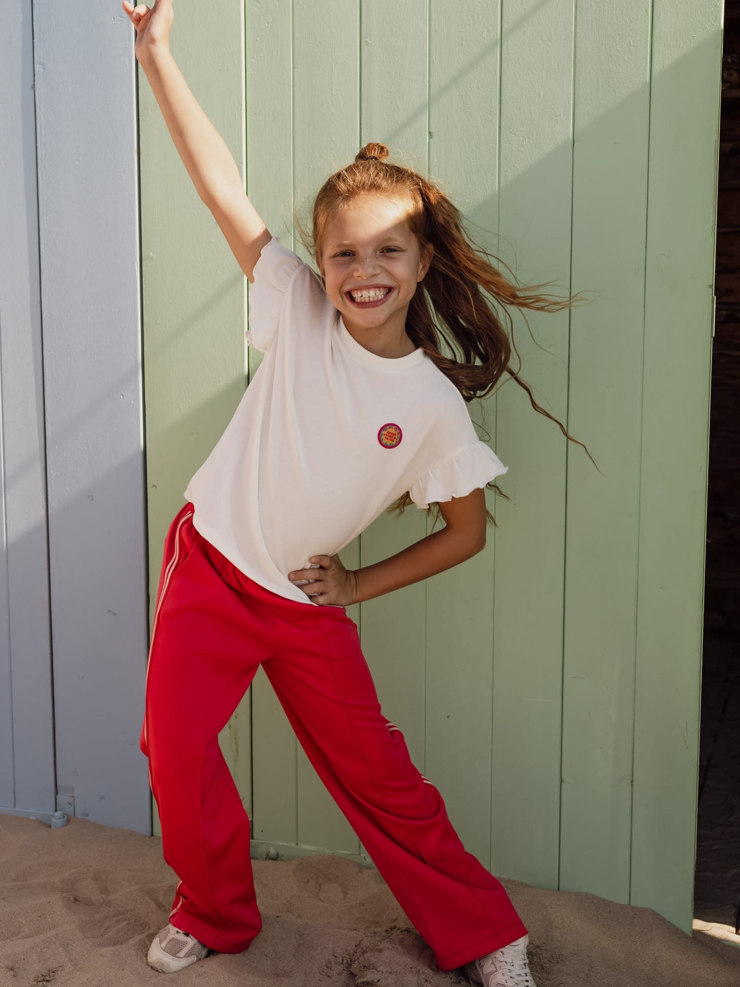 Looxs Little Sweater with Ruffles SS Soft white