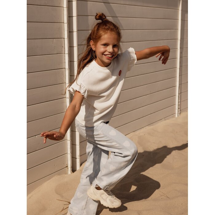 Looxs Little Sweater with Ruffles SS Soft white