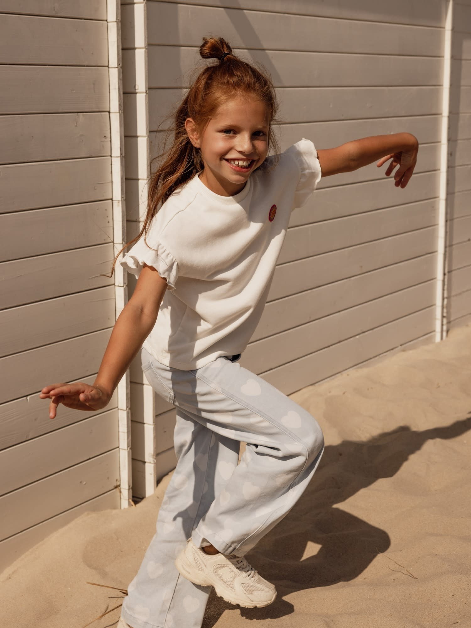 Looxs Little Sweater with Ruffles SS Soft white