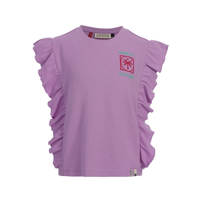 Looxs Little Rib Top SS Purple rain