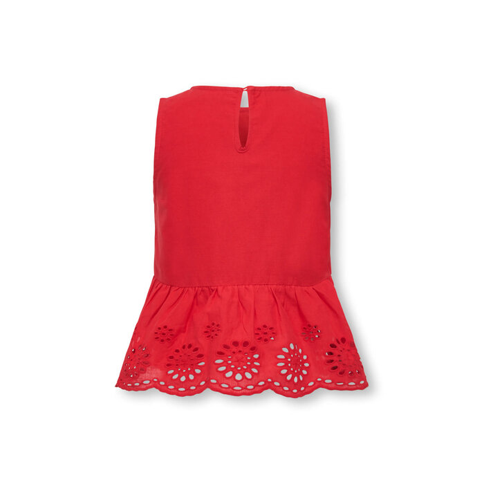Kids Only KMGBONDI LIFE SL EMBROIDERY TOP WVN Red