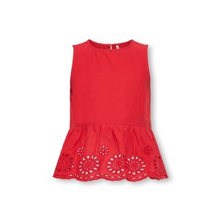 Kids Only KMGBONDI LIFE SL EMBROIDERY TOP WVN Red
