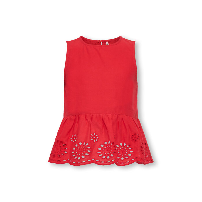Kids Only KMGBONDI LIFE SL EMBROIDERY TOP WVN Red