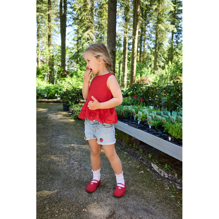 Kids Only KMGBONDI LIFE SL EMBROIDERY TOP WVN Red