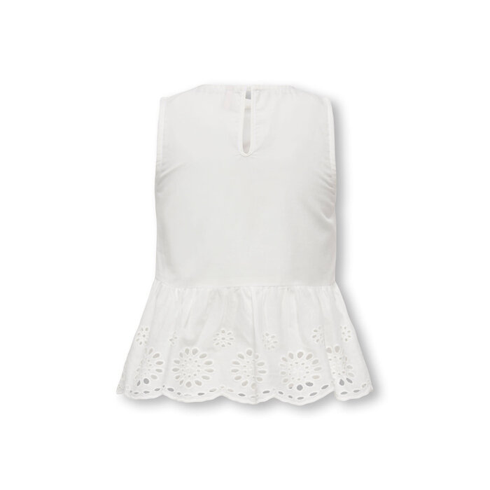 Kids Only KMGBONDI LIFE SL EMBROIDERY TOP WVN White